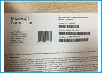 Bahasa Spanyol Windows10 pro 64bit DVD + OEM kunci stiker aktivasi online